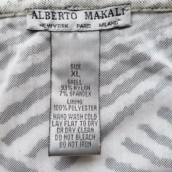 Alberto Makali Dolman Sleeve Bateau Beaded Neckline Pleated Geometric print XL - Picture 8 of 15